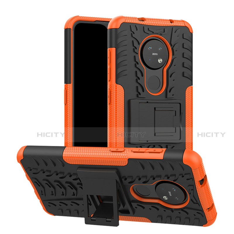 Funda Bumper Silicona y Plastico Mate Carcasa con Soporte para Nokia 6.2