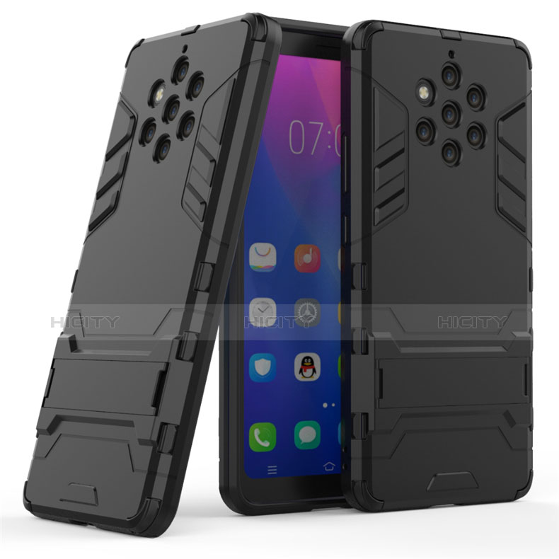 Funda Bumper Silicona y Plastico Mate Carcasa con Soporte para Nokia 9 PureView