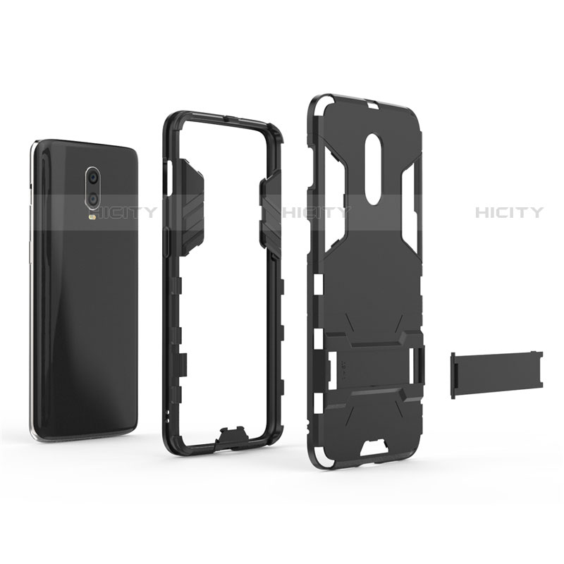 Funda Bumper Silicona y Plastico Mate Carcasa con Soporte para OnePlus 7