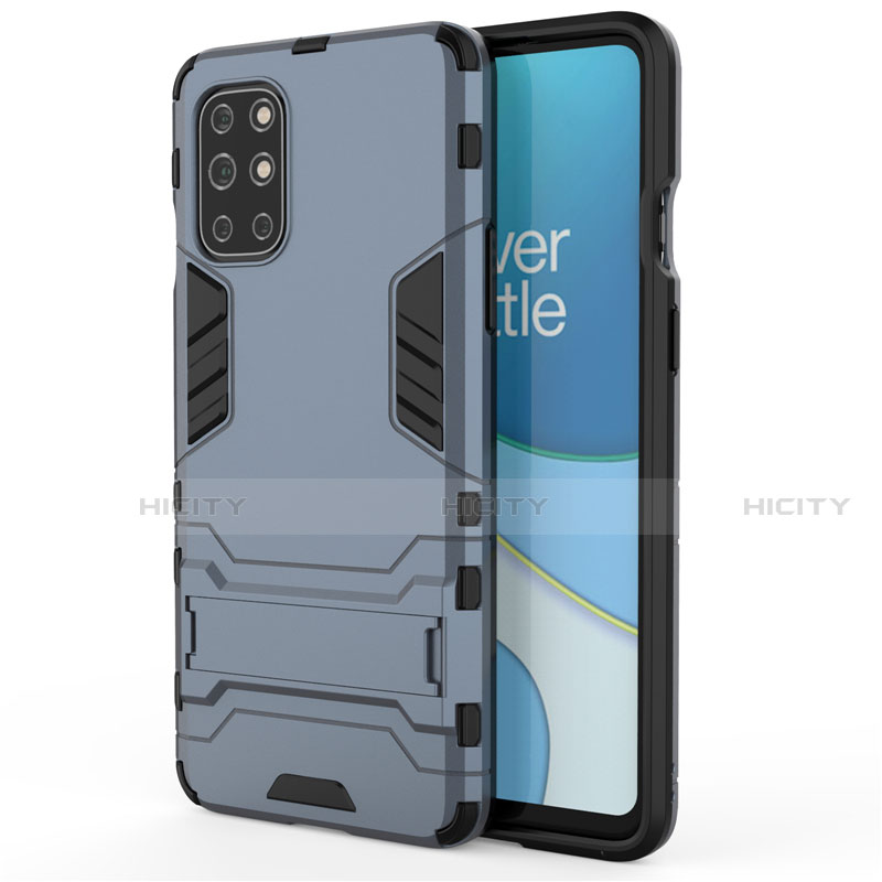 Funda Bumper Silicona y Plastico Mate Carcasa con Soporte para OnePlus 8T 5G Azul