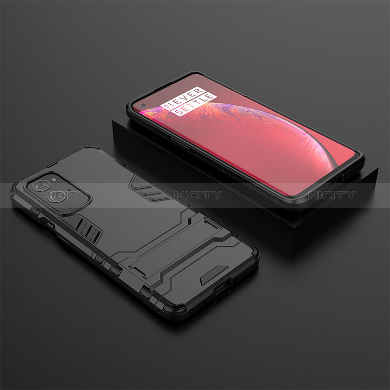 Funda Bumper Silicona y Plastico Mate Carcasa con Soporte para OnePlus 9 Pro 5G