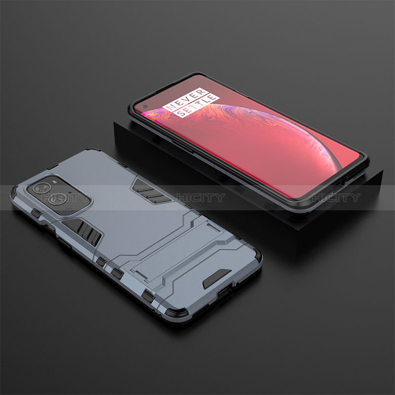 Funda Bumper Silicona y Plastico Mate Carcasa con Soporte para OnePlus 9 Pro 5G