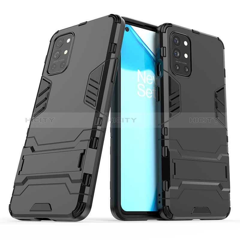 Funda Bumper Silicona y Plastico Mate Carcasa con Soporte para OnePlus 9R 5G