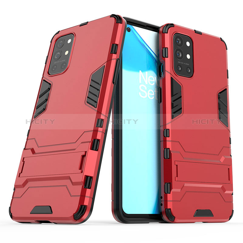 Funda Bumper Silicona y Plastico Mate Carcasa con Soporte para OnePlus 9R 5G