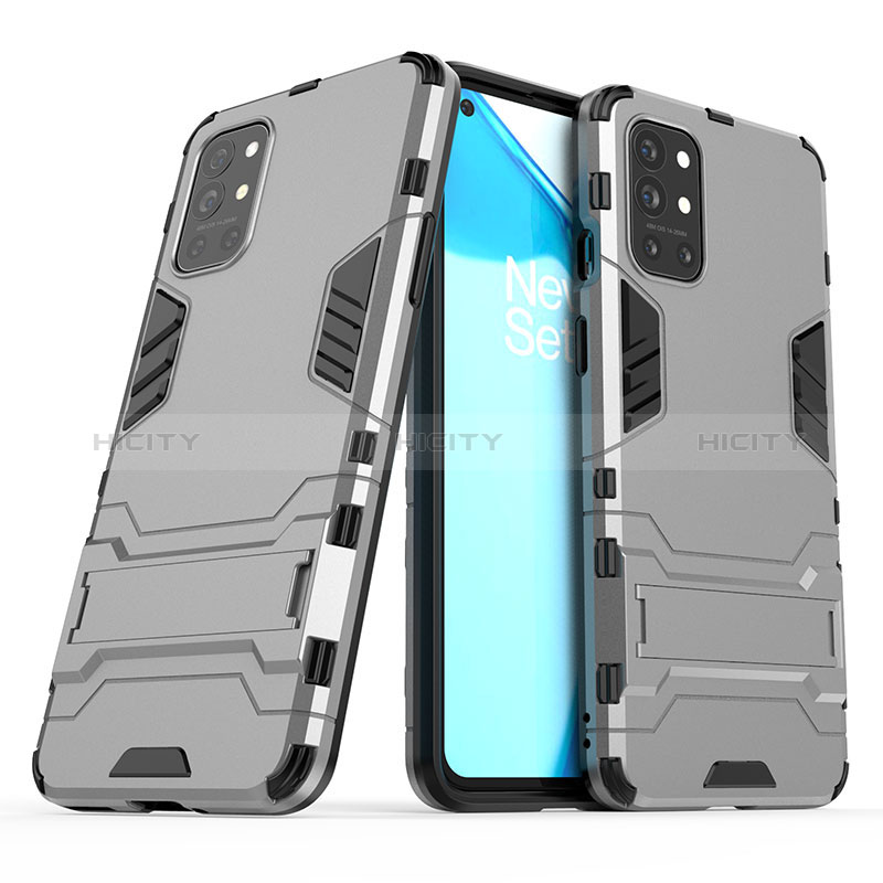 Funda Bumper Silicona y Plastico Mate Carcasa con Soporte para OnePlus 9R 5G