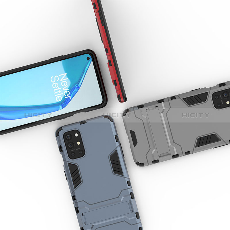 Funda Bumper Silicona y Plastico Mate Carcasa con Soporte para OnePlus 9R 5G