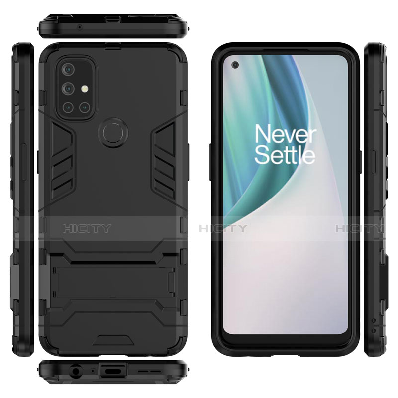 Funda Bumper Silicona y Plastico Mate Carcasa con Soporte para OnePlus Nord N10 5G