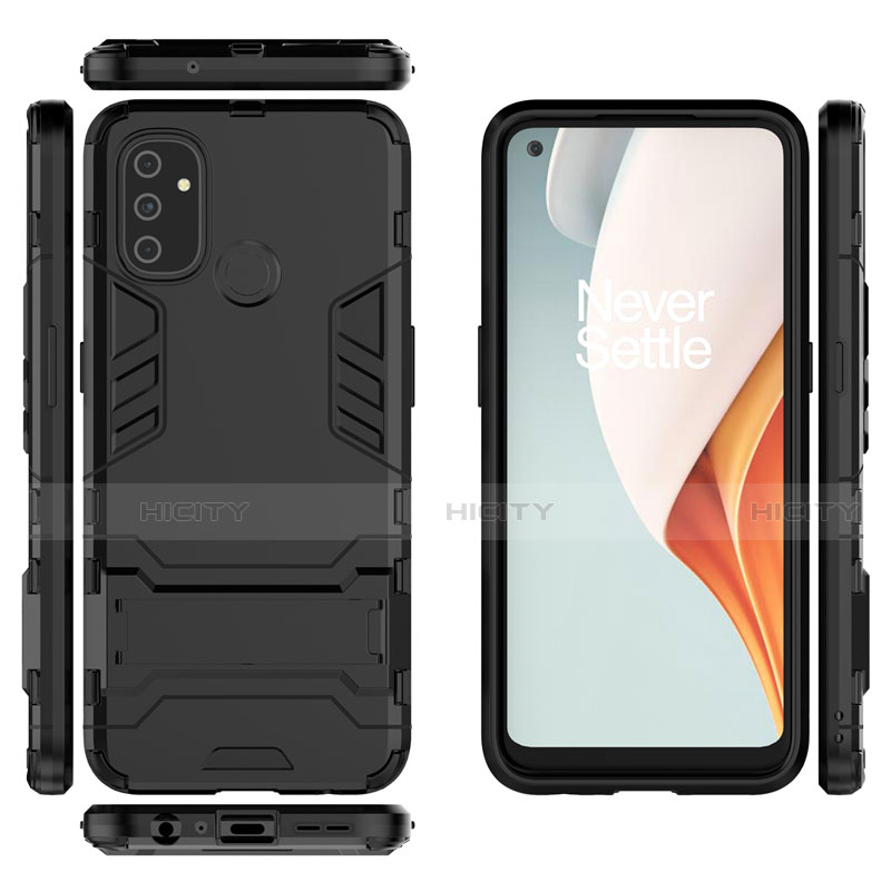 Funda Bumper Silicona y Plastico Mate Carcasa con Soporte para OnePlus Nord N100