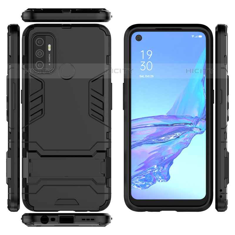 Funda Bumper Silicona y Plastico Mate Carcasa con Soporte para Oppo A11s