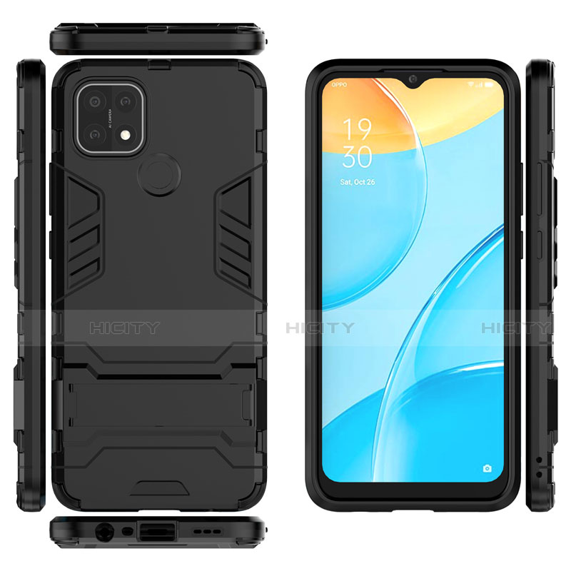 Funda Bumper Silicona y Plastico Mate Carcasa con Soporte para Oppo A15