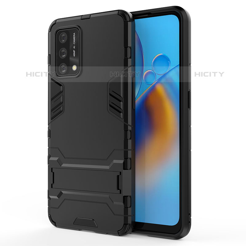 Funda Bumper Silicona y Plastico Mate Carcasa con Soporte para Oppo A74 4G