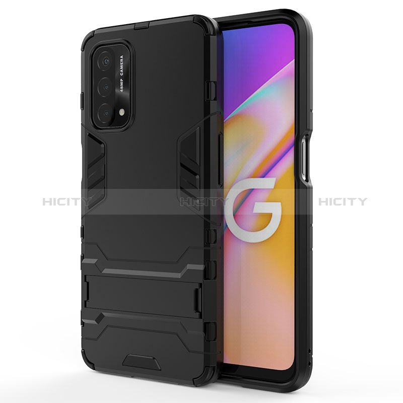 Funda Bumper Silicona y Plastico Mate Carcasa con Soporte para Oppo A74 5G