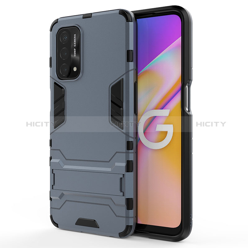 Funda Bumper Silicona y Plastico Mate Carcasa con Soporte para Oppo A74 5G