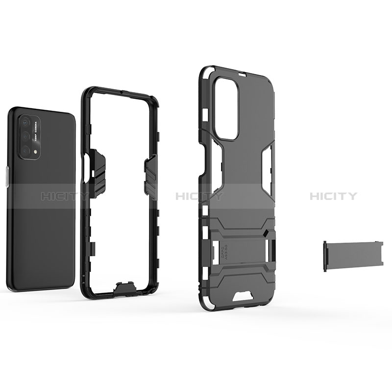 Funda Bumper Silicona y Plastico Mate Carcasa con Soporte para Oppo A74 5G