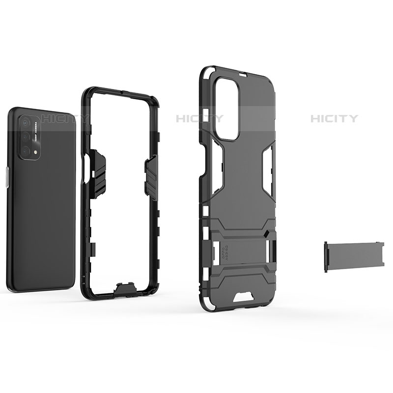 Funda Bumper Silicona y Plastico Mate Carcasa con Soporte para Oppo A93 5G