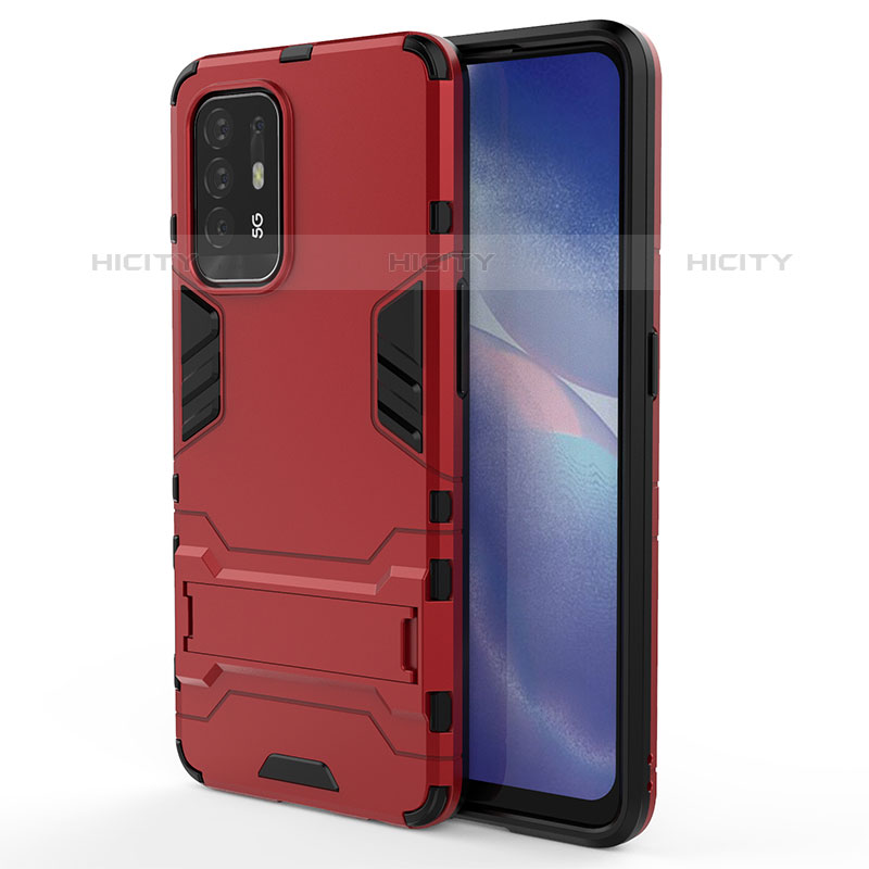 Funda Bumper Silicona y Plastico Mate Carcasa con Soporte para Oppo A94 5G