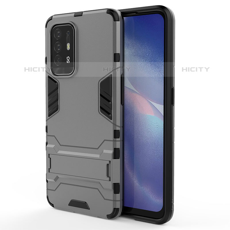 Funda Bumper Silicona y Plastico Mate Carcasa con Soporte para Oppo A94 5G