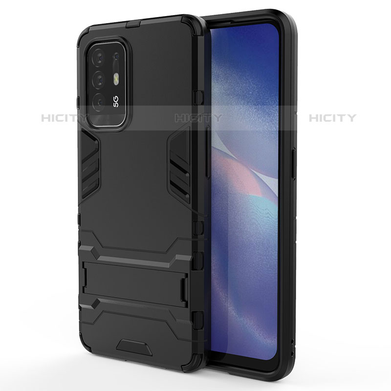 Funda Bumper Silicona y Plastico Mate Carcasa con Soporte para Oppo A95 5G