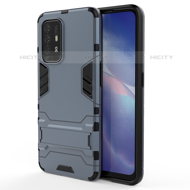 Funda Bumper Silicona y Plastico Mate Carcasa con Soporte para Oppo A95 5G