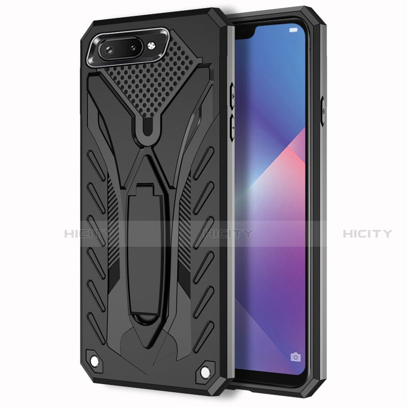 Funda Bumper Silicona y Plastico Mate Carcasa con Soporte para Oppo AX5