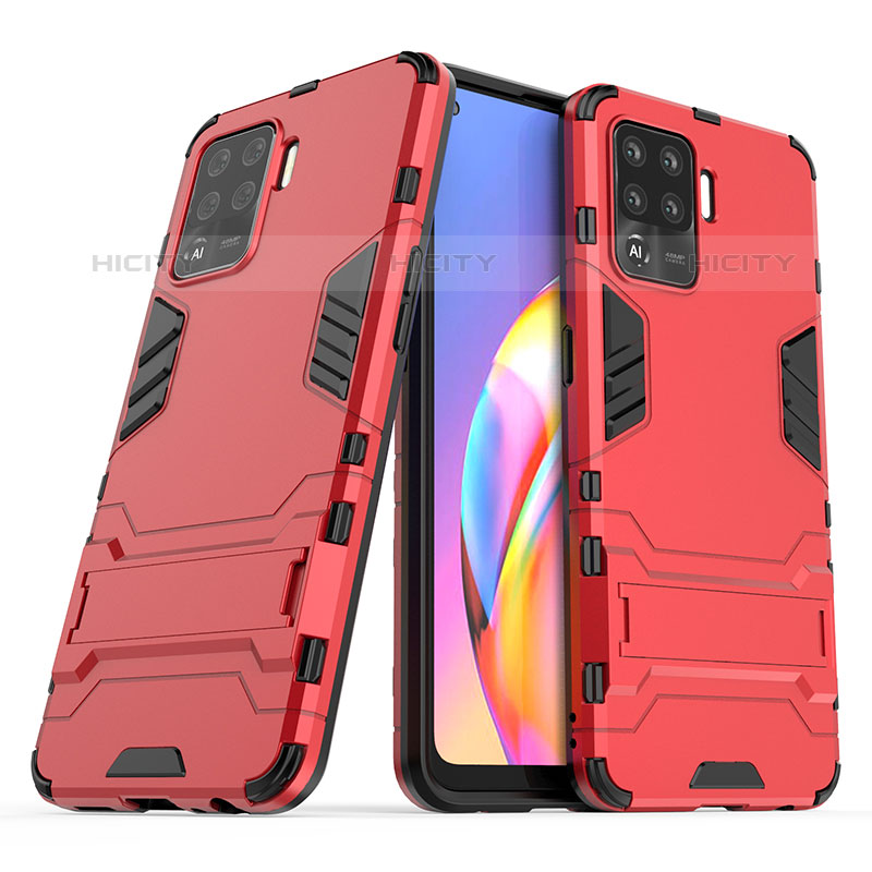 Funda Bumper Silicona y Plastico Mate Carcasa con Soporte para Oppo F19 Pro