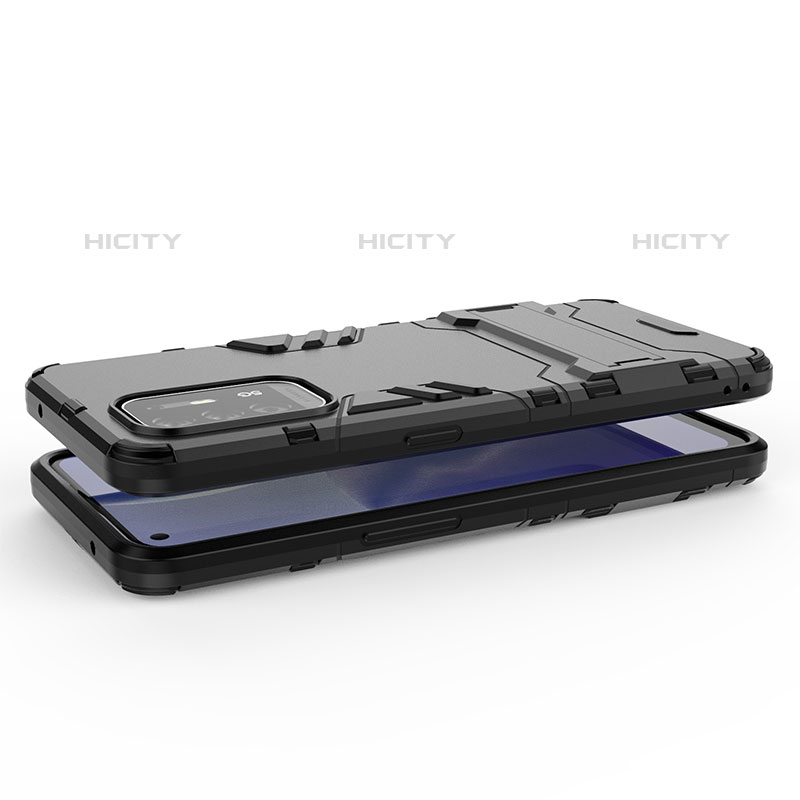 Funda Bumper Silicona y Plastico Mate Carcasa con Soporte para Oppo F19 Pro+ Plus 5G