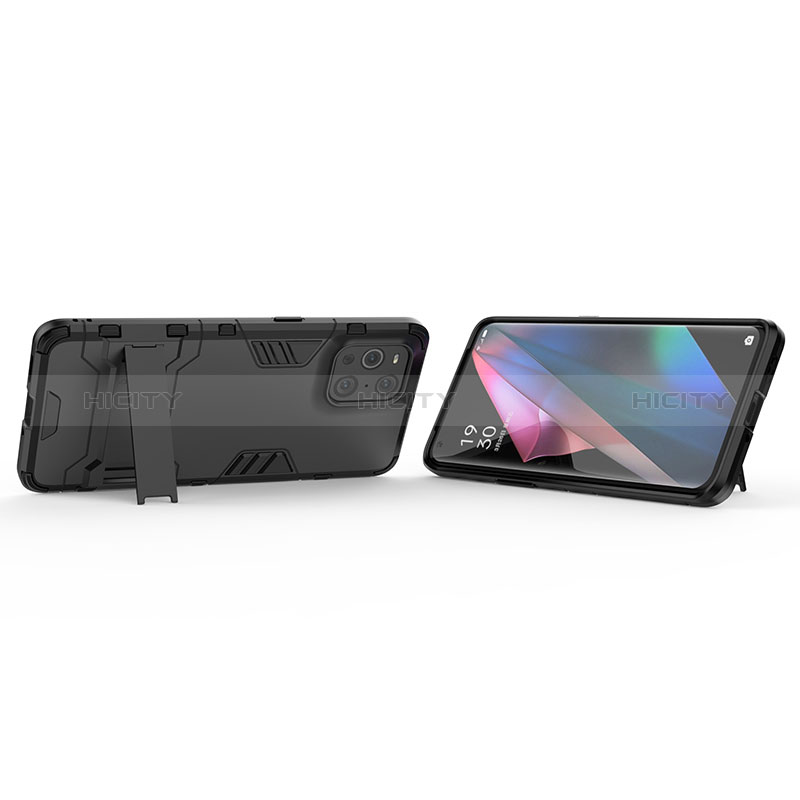 Funda Bumper Silicona y Plastico Mate Carcasa con Soporte para Oppo Find X3 5G