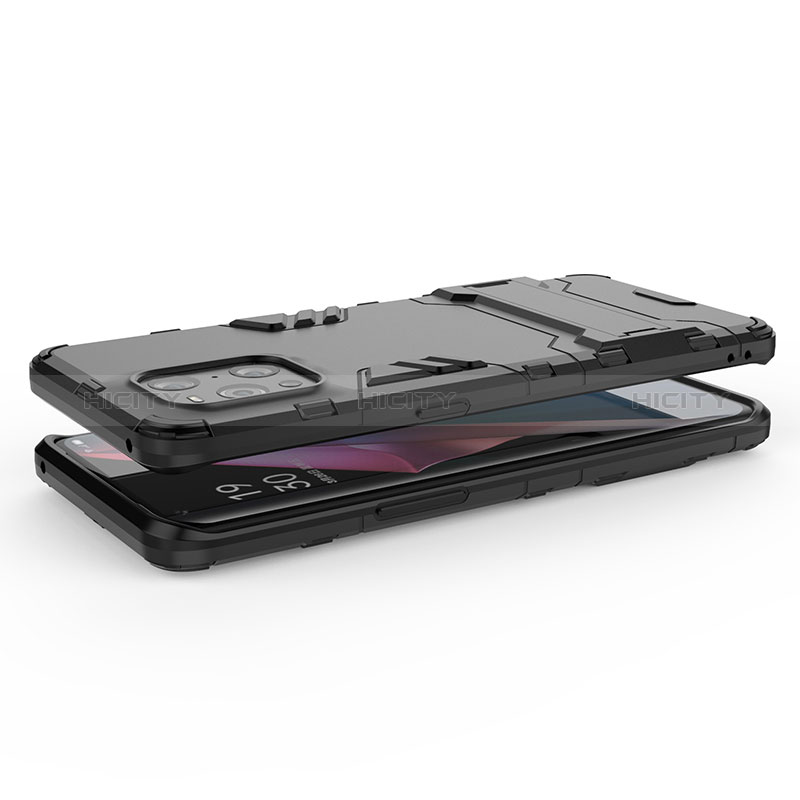 Funda Bumper Silicona y Plastico Mate Carcasa con Soporte para Oppo Find X3 5G