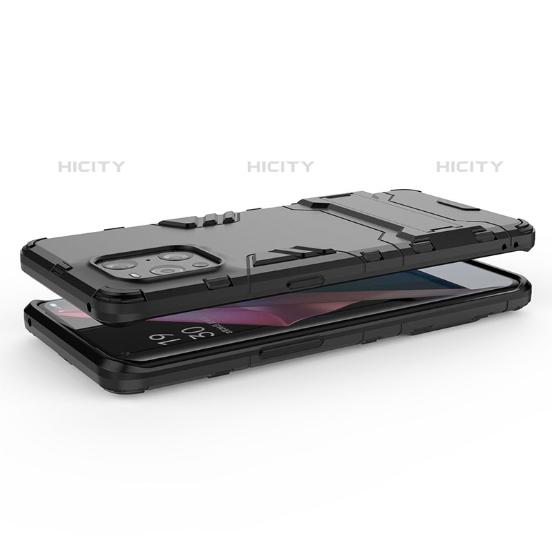 Funda Bumper Silicona y Plastico Mate Carcasa con Soporte para Oppo Find X3 Pro 5G