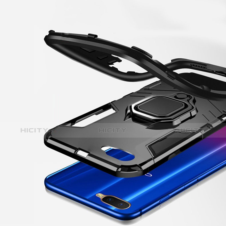 Funda Bumper Silicona y Plastico Mate Carcasa con Soporte para Oppo RX17 Neo