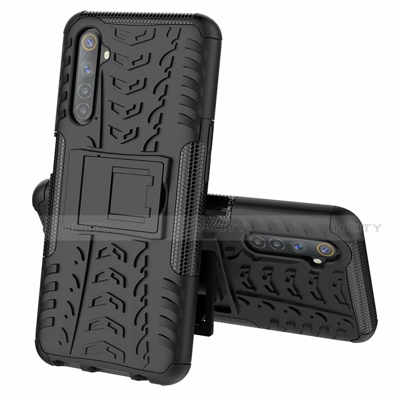 Funda Bumper Silicona y Plastico Mate Carcasa con Soporte para Realme 6