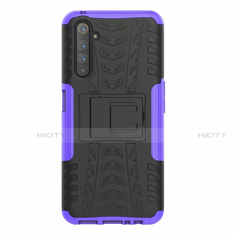 Funda Bumper Silicona y Plastico Mate Carcasa con Soporte para Realme 6 Pro