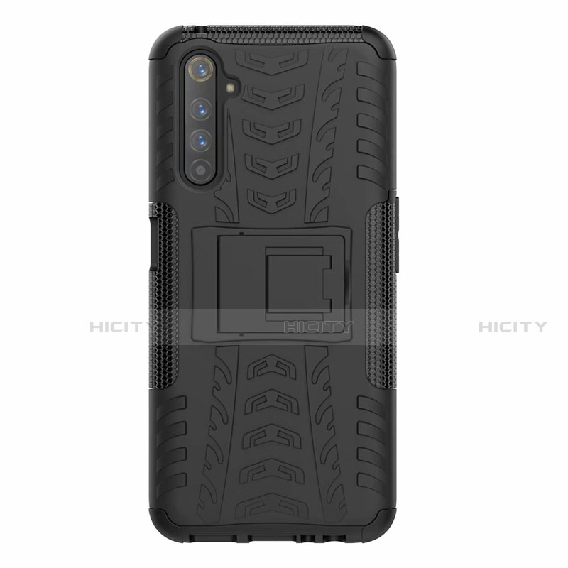 Funda Bumper Silicona y Plastico Mate Carcasa con Soporte para Realme 6 Pro