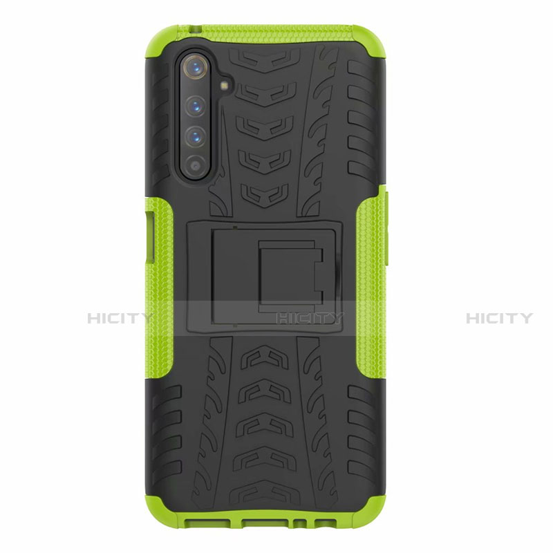 Funda Bumper Silicona y Plastico Mate Carcasa con Soporte para Realme 6 Pro