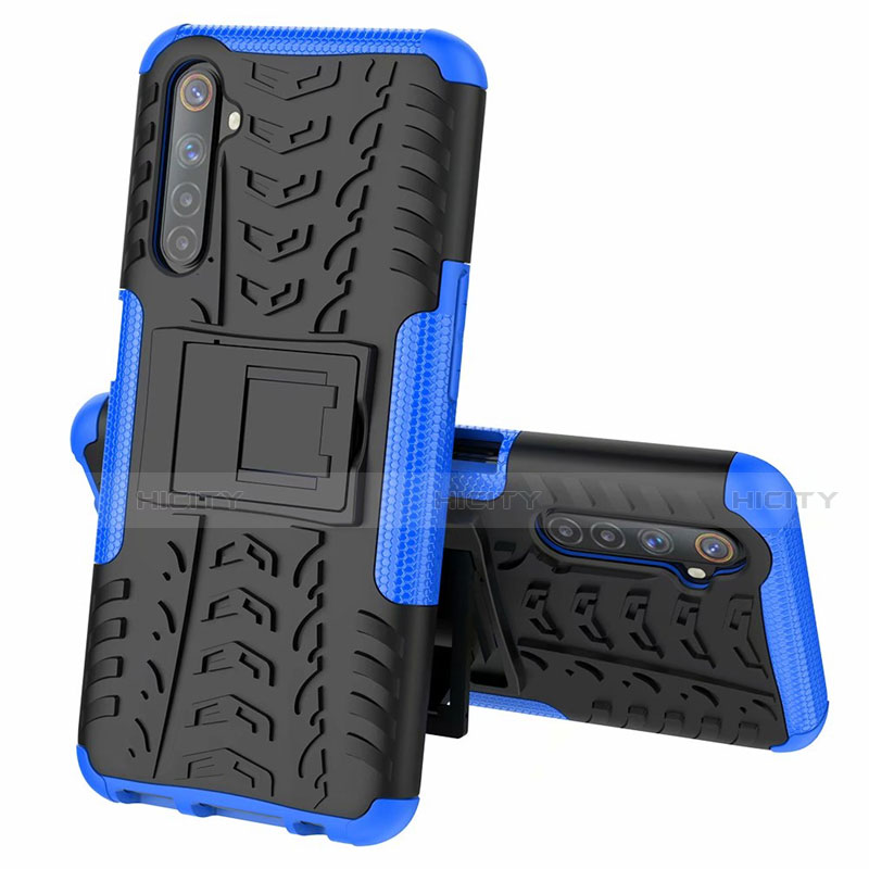 Funda Bumper Silicona y Plastico Mate Carcasa con Soporte para Realme 6s