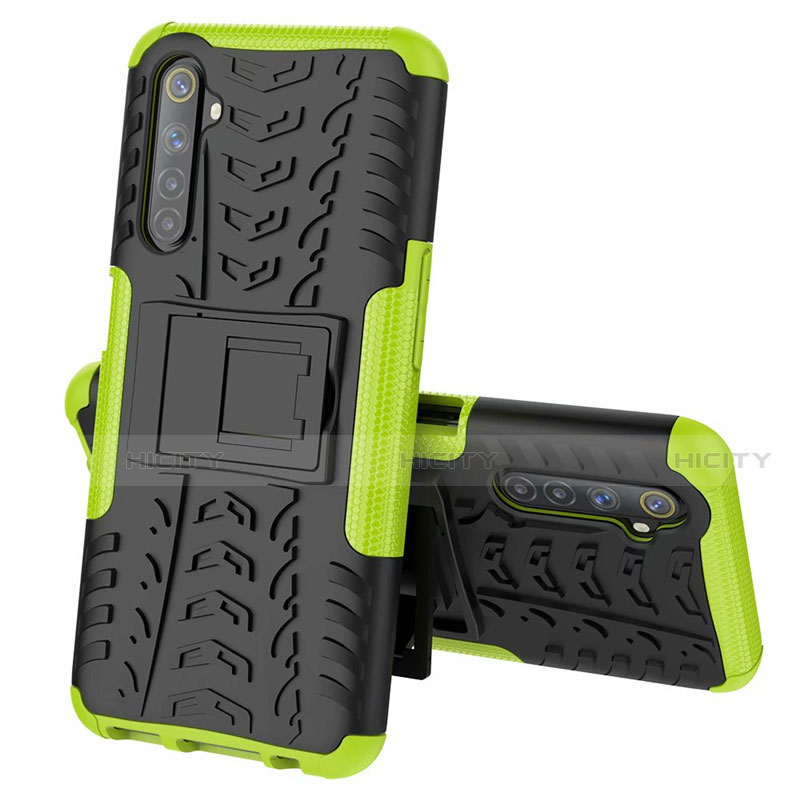 Funda Bumper Silicona y Plastico Mate Carcasa con Soporte para Realme 6s