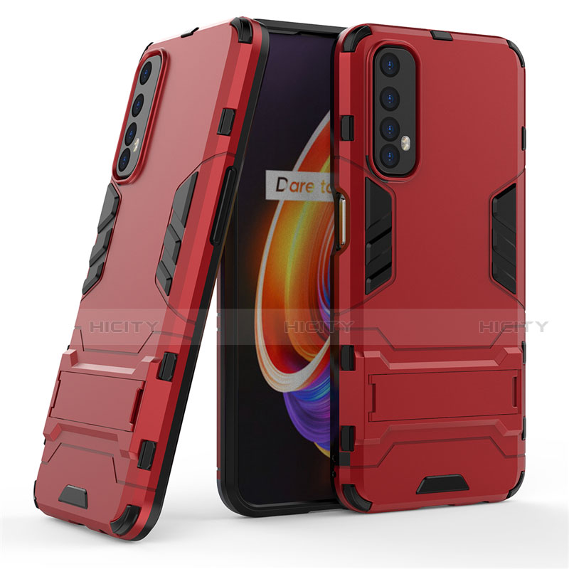 Funda Bumper Silicona y Plastico Mate Carcasa con Soporte para Realme 7