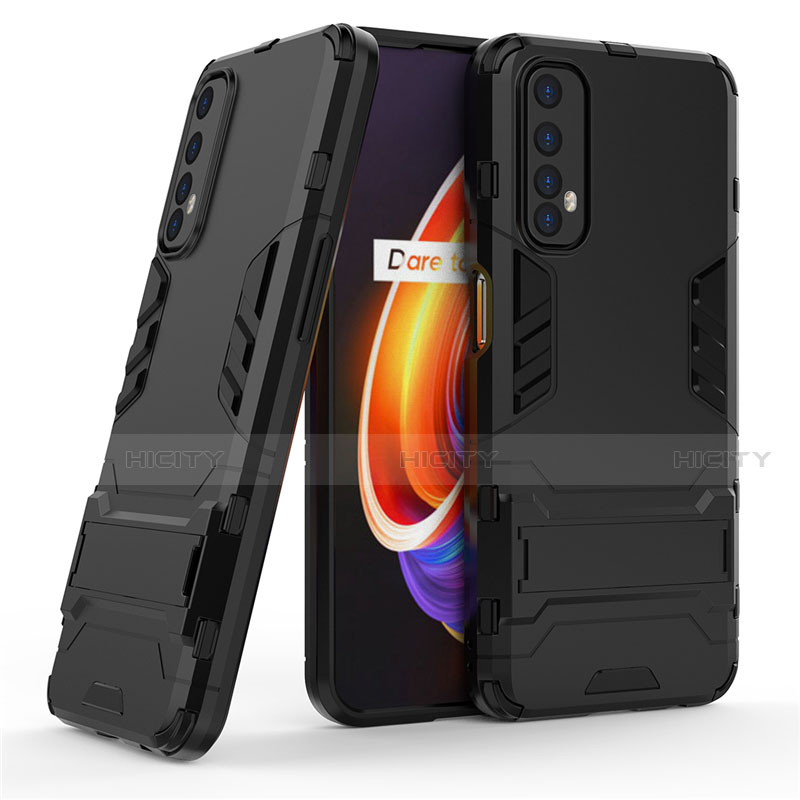 Funda Bumper Silicona y Plastico Mate Carcasa con Soporte para Realme 7