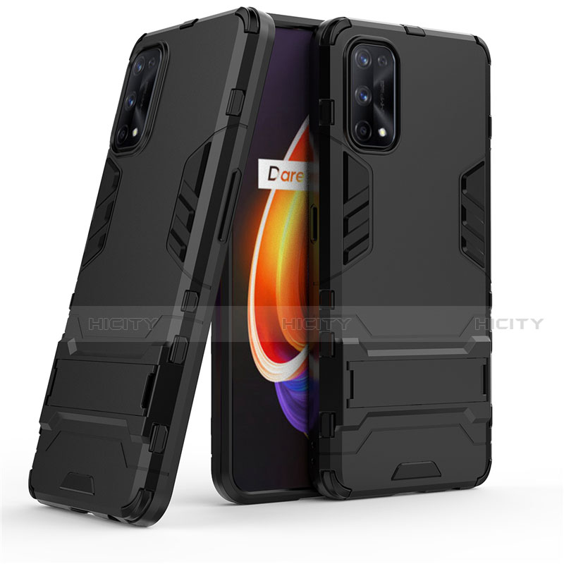 Funda Bumper Silicona y Plastico Mate Carcasa con Soporte para Realme 7 Pro