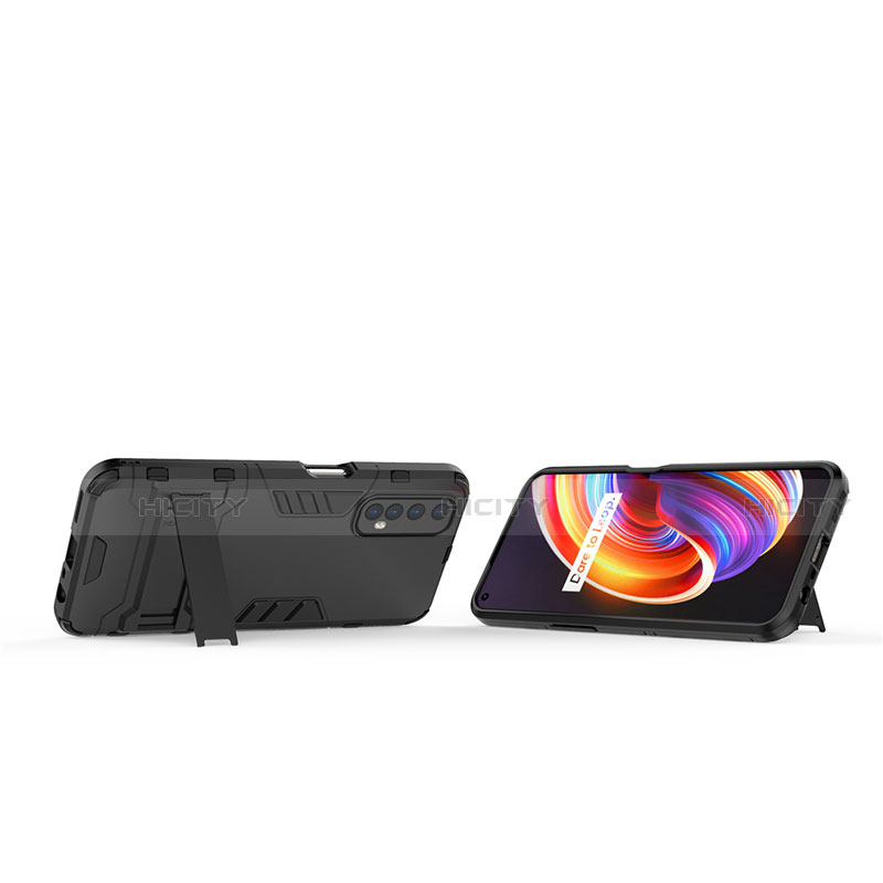 Funda Bumper Silicona y Plastico Mate Carcasa con Soporte para Realme Narzo 20 Pro