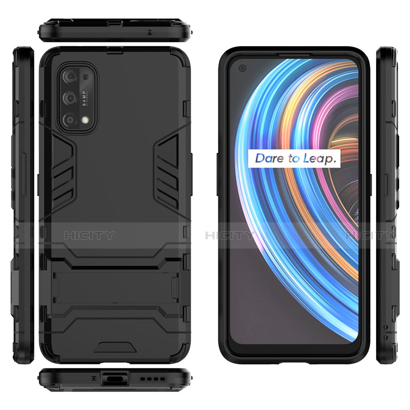 Funda Bumper Silicona y Plastico Mate Carcasa con Soporte para Realme Q2 Pro 5G