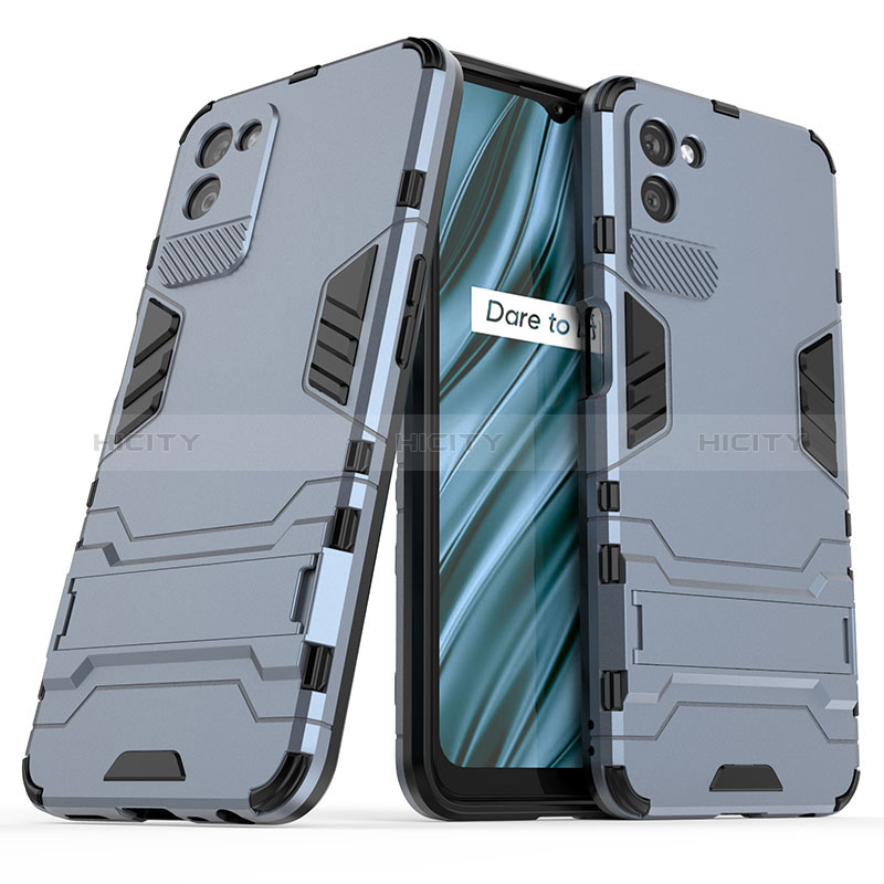 Funda Bumper Silicona y Plastico Mate Carcasa con Soporte para Realme V11 5G