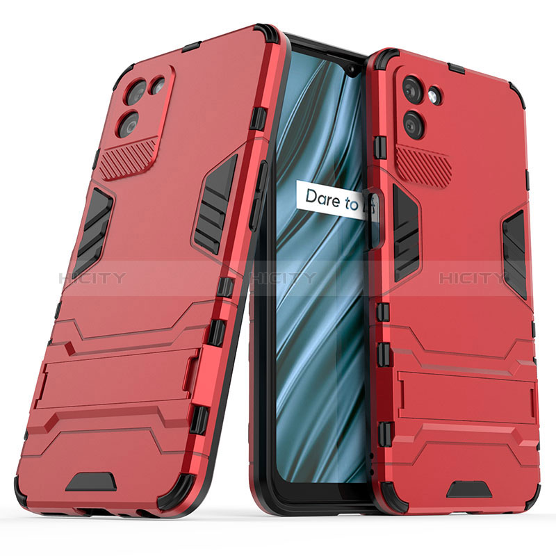 Funda Bumper Silicona y Plastico Mate Carcasa con Soporte para Realme V11 5G