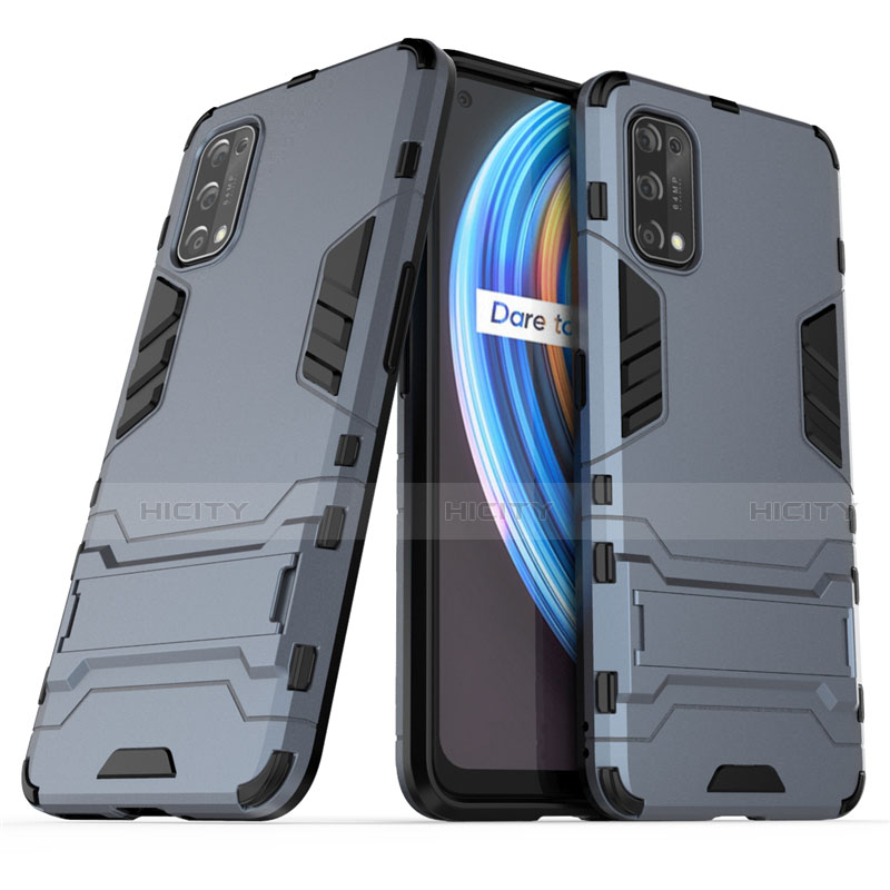 Funda Bumper Silicona y Plastico Mate Carcasa con Soporte para Realme V15 5G