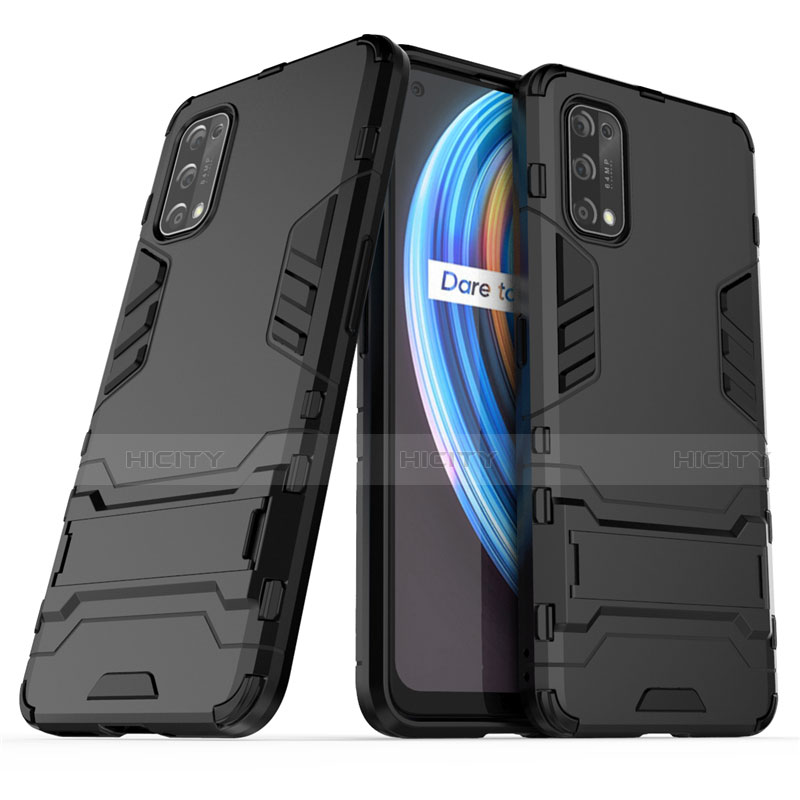 Funda Bumper Silicona y Plastico Mate Carcasa con Soporte para Realme V15 5G