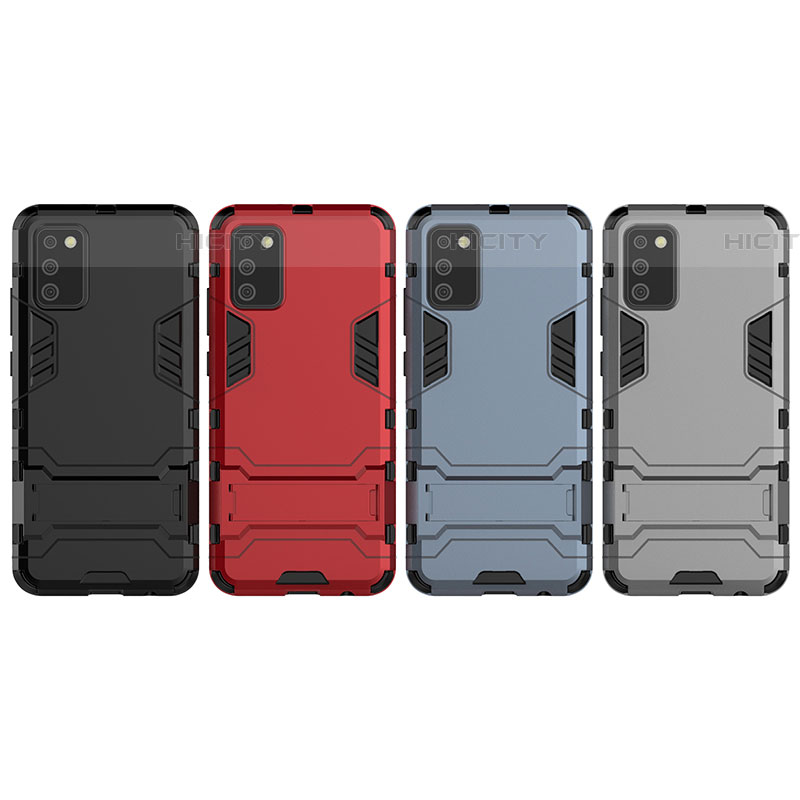 Funda Bumper Silicona y Plastico Mate Carcasa con Soporte para Samsung Galaxy A03s