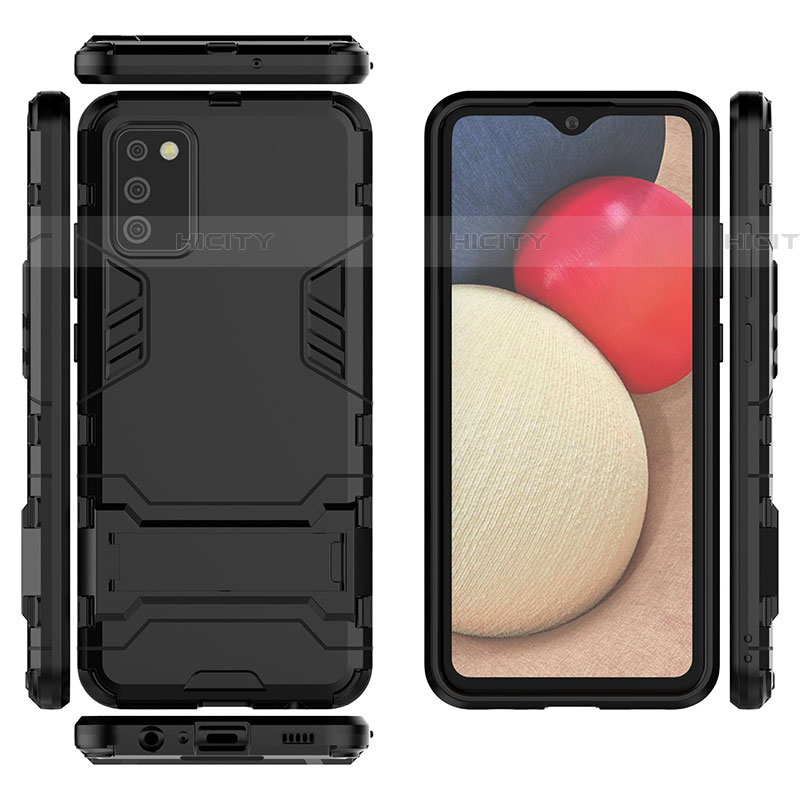 Funda Bumper Silicona y Plastico Mate Carcasa con Soporte para Samsung Galaxy A03s