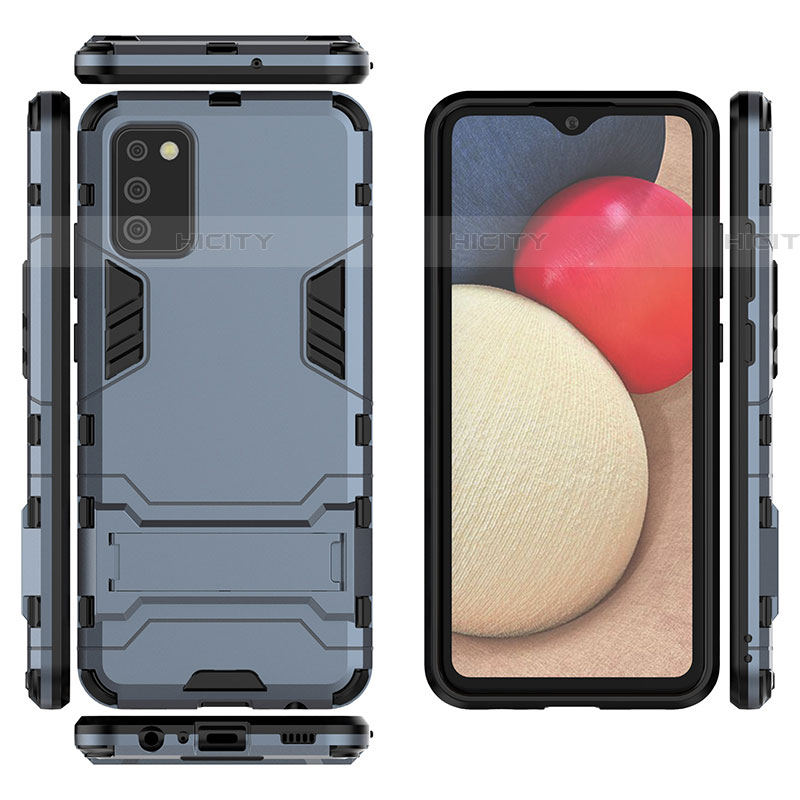 Funda Bumper Silicona y Plastico Mate Carcasa con Soporte para Samsung Galaxy A03s