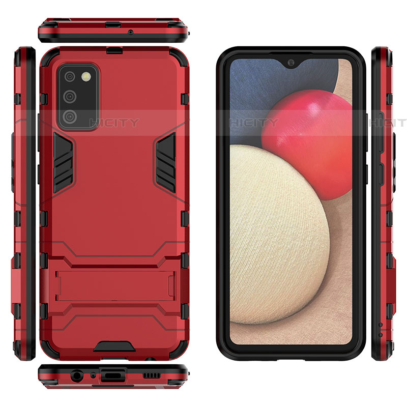 Funda Bumper Silicona y Plastico Mate Carcasa con Soporte para Samsung Galaxy A03s