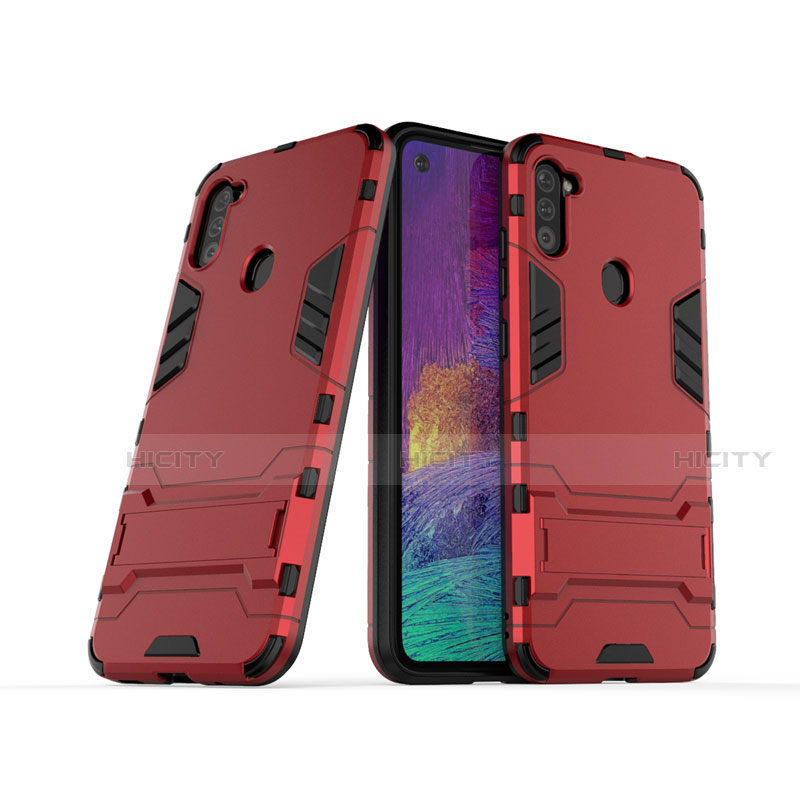 Funda Bumper Silicona y Plastico Mate Carcasa con Soporte para Samsung Galaxy A11